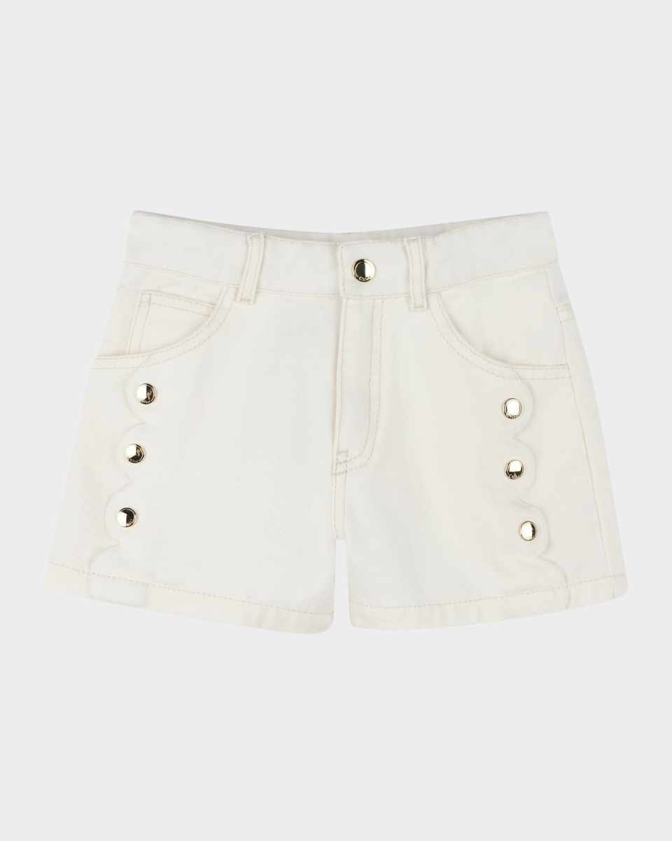 Girl's Denim Studded Shorts, Size 8-14